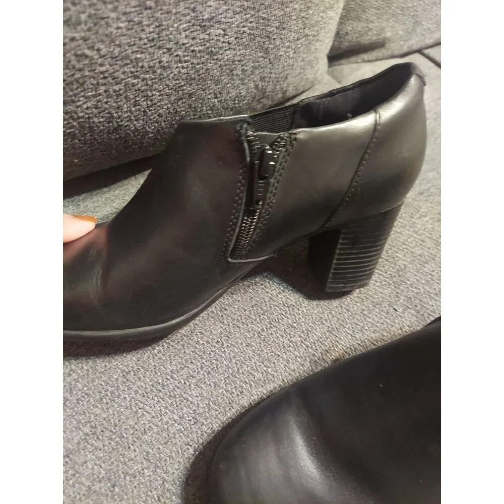 New Collection By Clarks‎ Gladys Ankle Boot For Women Sz 8.5M-black Winter